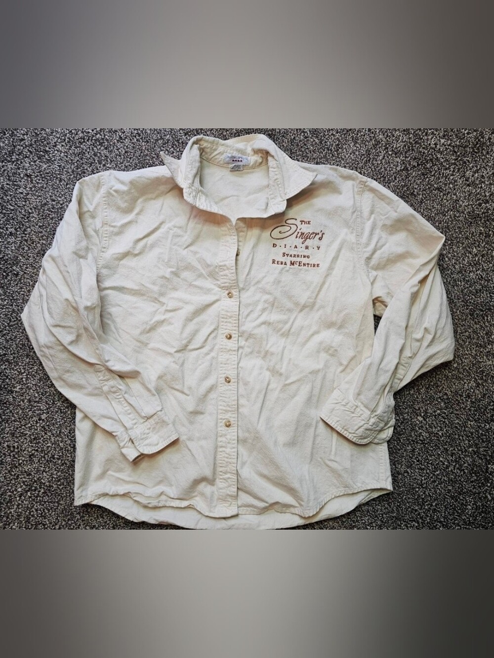 Vintage The Singer's Diary Starring Reba McEntire Button Down Shirt sz Large